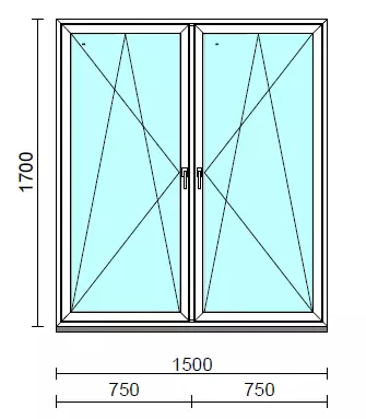 TO Bny-Bny ablak.  150x170 cm (Rendelhető méretek: szélesség 145-154 cm, magasság 165-174 cm.)  New Balance 85 profilból