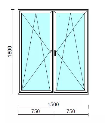 TO Bny-Bny ablak.  150x180 cm (Rendelhető méretek: szélesség 145-154 cm, magasság 175-184 cm.) Deluxe A85 profilból