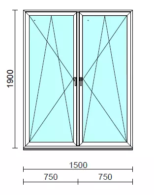 TO Bny-Bny ablak.  150x190 cm (Rendelhető méretek: szélesség 145-154 cm, magasság 185-190 cm.) Deluxe A85 profilból