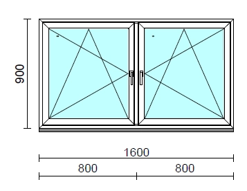 TO Bny-Bny ablak.  160x 90 cm (Rendelhető méretek: szélesség 155-164 cm, magasság 85-94 cm.)   Green 76 profilból