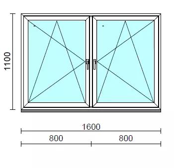 TO Bny-Bny ablak.  160x110 cm (Rendelhető méretek: szélesség 155-164 cm, magasság 105-114 cm.) Deluxe A85 profilból