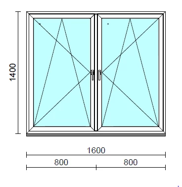 TO Bny-Bny ablak.  160x140 cm (Rendelhető méretek: szélesség 155-164 cm, magasság 135-144 cm.)   Green 76 profilból