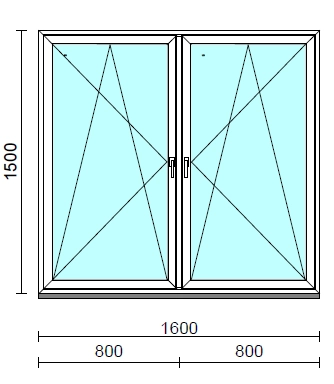 TO Bny-Bny ablak.  160x150 cm (Rendelhető méretek: szélesség 155-164 cm, magasság 145-154 cm.) Deluxe A85 profilból
