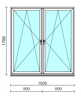 TO Bny-Bny ablak.  160x170 cm (Rendelhető méretek: szélesség 155-164 cm, magasság 165-174 cm.)   Green 76 profilból