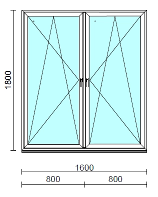 TO Bny-Bny ablak.  160x180 cm (Rendelhető méretek: szélesség 155-164 cm, magasság 175-184 cm.) Deluxe A85 profilból
