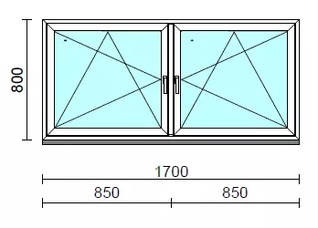 TO Bny-Bny ablak.  170x 80 cm (Rendelhető méretek: szélesség 165-174 cm, magasság 80-84 cm.) Deluxe A85 profilból