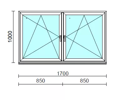 TO Bny-Bny ablak.  170x100 cm (Rendelhető méretek: szélesség 165-174 cm, magasság 95-104 cm.)  New Balance 85 profilból