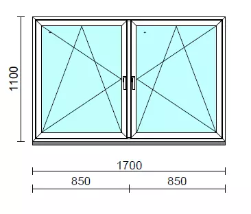 TO Bny-Bny ablak.  170x110 cm (Rendelhető méretek: szélesség 165-174 cm, magasság 105-114 cm.)   Green 76 profilból