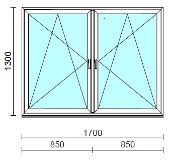 TO Bny-Bny ablak.  170x130 cm (Rendelhető méretek: szélesség 165-174 cm, magasság 125-134 cm.)   Green 76 profilból