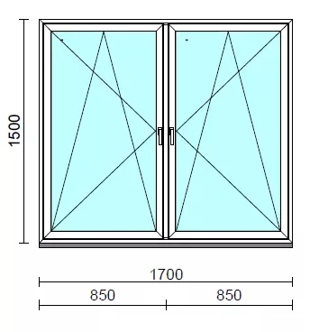 TO Bny-Bny ablak.  170x150 cm (Rendelhető méretek: szélesség 165-174 cm, magasság 145-154 cm.) Deluxe A85 profilból