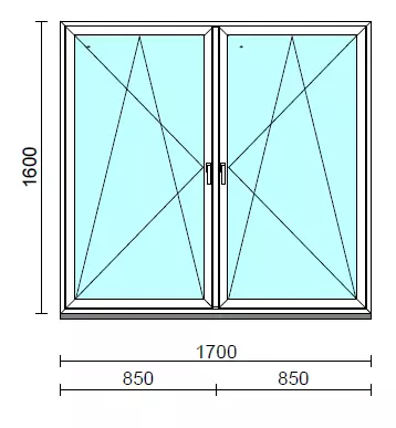 TO Bny-Bny ablak.  170x160 cm (Rendelhető méretek: szélesség 165-174 cm, magasság 155-164 cm.) Deluxe A85 profilból