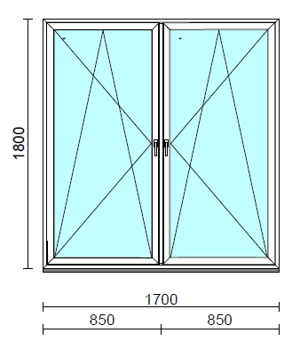 TO Bny-Bny ablak.  170x180 cm (Rendelhető méretek: szélesség 165-174 cm, magasság 175-184 cm.) Deluxe A85 profilból
