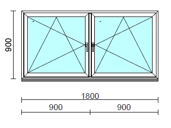 TO Bny-Bny ablak.  180x 90 cm (Rendelhető méretek: szélesség 175-184 cm, magasság 85-94 cm.)   Green 76 profilból