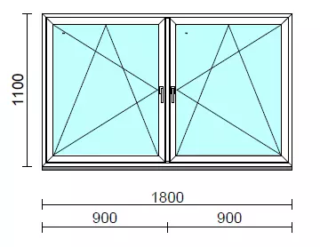 TO Bny-Bny ablak.  180x110 cm (Rendelhető méretek: szélesség 175-184 cm, magasság 105-114 cm.) Deluxe A85 profilból