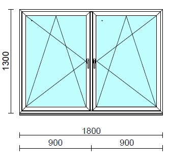 TO Bny-Bny ablak.  180x130 cm (Rendelhető méretek: szélesség 175-184 cm, magasság 125-134 cm.) Deluxe A85 profilból