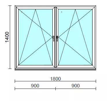 TO Bny-Bny ablak.  180x140 cm (Rendelhető méretek: szélesség 175-184 cm, magasság 135-144 cm.)   Green 76 profilból
