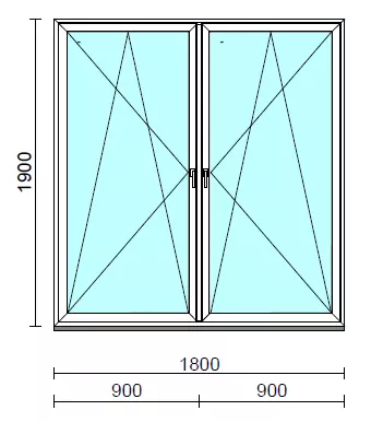 TO Bny-Bny ablak.  180x190 cm (Rendelhető méretek: szélesség 175-184 cm, magasság 185-190 cm.) Deluxe A85 profilból