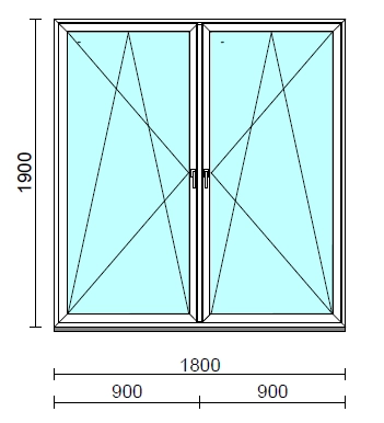TO Bny-Bny ablak.  180x190 cm (Rendelhető méretek: szélesség 175-184 cm, magasság 185-190 cm.)   Green 76 profilból