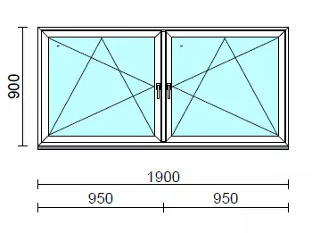 TO Bny-Bny ablak.  190x 90 cm (Rendelhető méretek: szélesség 185-194 cm, magasság 85-94 cm.)   Green 76 profilból