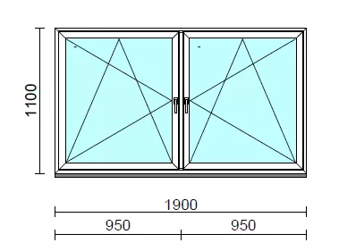 TO Bny-Bny ablak.  190x110 cm (Rendelhető méretek: szélesség 185-194 cm, magasság 105-114 cm.) Deluxe A85 profilból