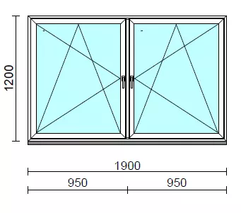 TO Bny-Bny ablak.  190x120 cm (Rendelhető méretek: szélesség 185-194 cm, magasság 115-124 cm.) Deluxe A85 profilból