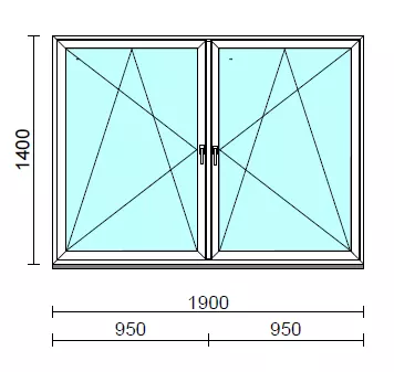 TO Bny-Bny ablak.  190x140 cm (Rendelhető méretek: szélesség 185-194 cm, magasság 135-144 cm.) Deluxe A85 profilból