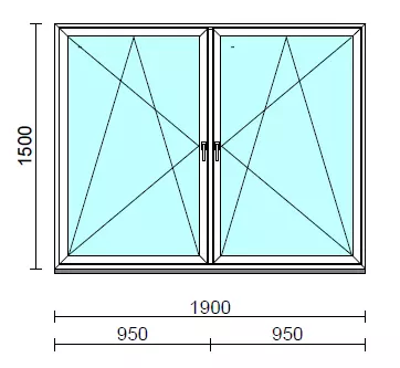 TO Bny-Bny ablak.  190x150 cm (Rendelhető méretek: szélesség 185-194 cm, magasság 145-154 cm.) Deluxe A85 profilból