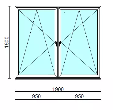 TO Bny-Bny ablak.  190x160 cm (Rendelhető méretek: szélesség 185-194 cm, magasság 155-164 cm.)   Green 76 profilból