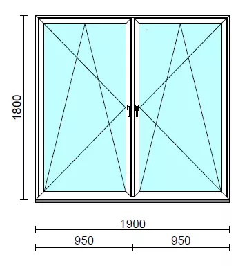 TO Bny-Bny ablak.  190x180 cm (Rendelhető méretek: szélesség 185-194 cm, magasság 175-184 cm.)  New Balance 85 profilból