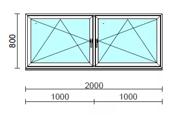 TO Bny-Bny ablak.  200x 80 cm (Rendelhető méretek: szélesség 195-204 cm, magasság 80-84 cm.)   Green 76 profilból