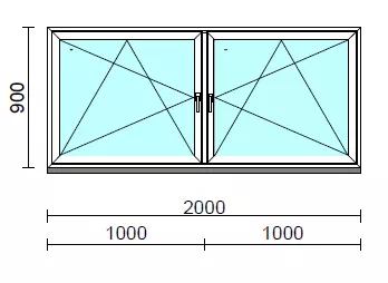 TO Bny-Bny ablak.  200x 90 cm (Rendelhető méretek: szélesség 195-204 cm, magasság 85-94 cm.) Deluxe A85 profilból