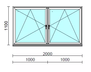 TO Bny-Bny ablak.  200x110 cm (Rendelhető méretek: szélesség 195-204 cm, magasság 105-114 cm.)  New Balance 85 profilból