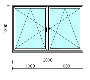 TO Bny-Bny ablak.  200x130 cm (Rendelhető méretek: szélesség 195-204 cm, magasság 125-134 cm.)   Green 76 profilból