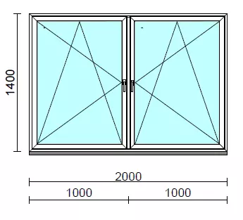 TO Bny-Bny ablak.  200x140 cm (Rendelhető méretek: szélesség 195-204 cm, magasság 135-144 cm.)  New Balance 85 profilból
