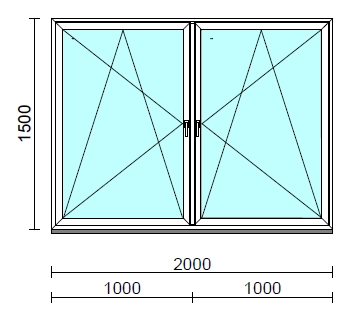 TO Bny-Bny ablak.  200x150 cm (Rendelhető méretek: szélesség 195-204 cm, magasság 145-154 cm.)  New Balance 85 profilból