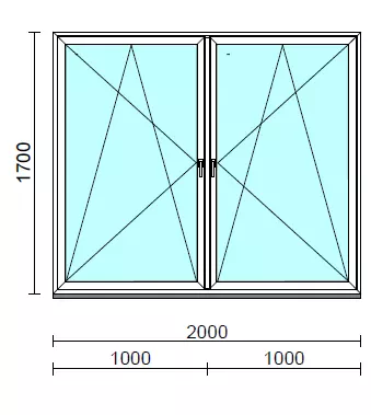 TO Bny-Bny ablak.  200x170 cm (Rendelhető méretek: szélesség 195-204 cm, magasság 165-174 cm.)  New Balance 85 profilból