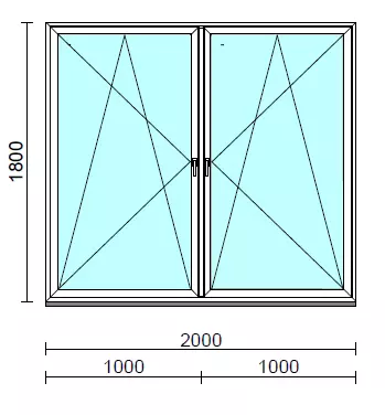 TO Bny-Bny ablak.  200x180 cm (Rendelhető méretek: szélesség 195-204 cm, magasság 175-184 cm.)  New Balance 85 profilból