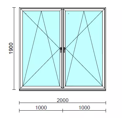 TO Bny-Bny ablak.  200x190 cm (Rendelhető méretek: szélesség 195-204 cm, magasság 185-190 cm.) Deluxe A85 profilból