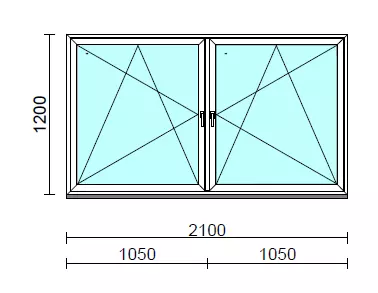TO Bny-Bny ablak.  210x120 cm (Rendelhető méretek: szélesség 205-214 cm, magasság 115-124 cm.)   Green 76 profilból