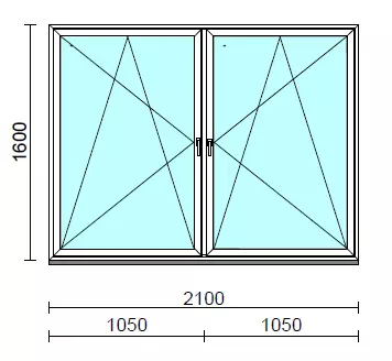 TO Bny-Bny ablak.  210x160 cm (Rendelhető méretek: szélesség 205-214 cm, magasság 155-164 cm.) Deluxe A85 profilból