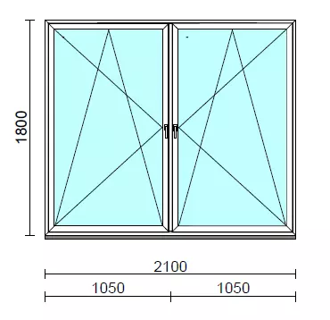 TO Bny-Bny ablak.  210x180 cm (Rendelhető méretek: szélesség 205-214 cm, magasság 175-180 cm.) Deluxe A85 profilból