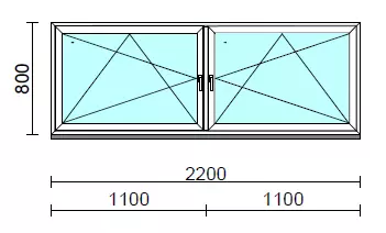 TO Bny-Bny ablak.  220x 80 cm (Rendelhető méretek: szélesség 215-224 cm, magasság 80-84 cm.)   Green 76 profilból