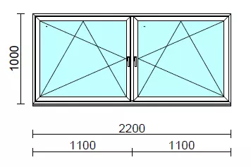 TO Bny-Bny ablak.  220x100 cm (Rendelhető méretek: szélesség 215-224 cm, magasság 95-104 cm.)   Green 76 profilból