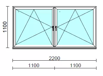 TO Bny-Bny ablak.  220x110 cm (Rendelhető méretek: szélesség 215-224 cm, magasság 105-114 cm.) Deluxe A85 profilból