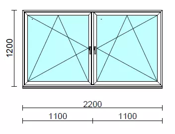 TO Bny-Bny ablak.  220x120 cm (Rendelhető méretek: szélesség 215-224 cm, magasság 115-124 cm.) Deluxe A85 profilból