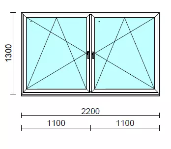 TO Bny-Bny ablak.  220x130 cm (Rendelhető méretek: szélesség 215-224 cm, magasság 125-134 cm.)   Green 76 profilból