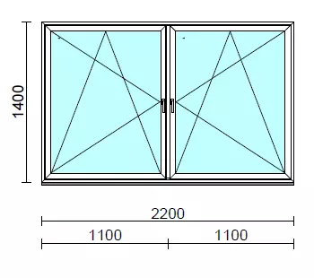 TO Bny-Bny ablak.  220x140 cm (Rendelhető méretek: szélesség 215-224 cm, magasság 135-144 cm.)  New Balance 85 profilból