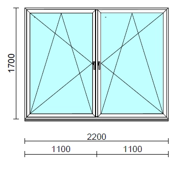 TO Bny-Bny ablak.  220x170 cm (Rendelhető méretek: szélesség 215-224 cm, magasság 165-174 cm.) Deluxe A85 profilból