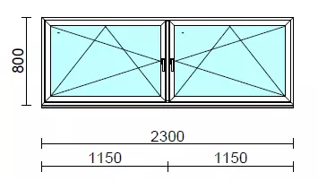 TO Bny-Bny ablak.  230x 80 cm (Rendelhető méretek: szélesség 225-234 cm, magasság 80-84 cm.)   Green 76 profilból