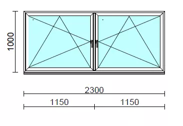 TO Bny-Bny ablak.  230x100 cm (Rendelhető méretek: szélesség 225-234 cm, magasság 95-104 cm.)  New Balance 85 profilból